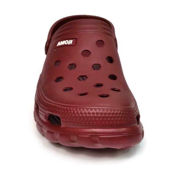 Amoji Unisex Garden Clogs Maroon Slip On Casual Shoes Men's 10 Women's 12 - Picture 7 of 9